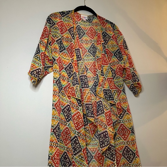 LULAROE Sheer Aztec Colorful Kimono Size Small - Picture 8 of 9